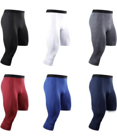 Men's Navy 3/4 Compression Capri Tights - Medium Size | Athletic Baselayer Underwear for Sports - Buy Online on GoSupps.com