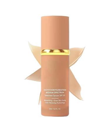 Self-Adjusting Foundation | 30ml 4-in-1 SPF 50 Tinted Foundation | Makeup for Oily Sensitive Mature Skin Types - Evening Date Dance Running Hiking
