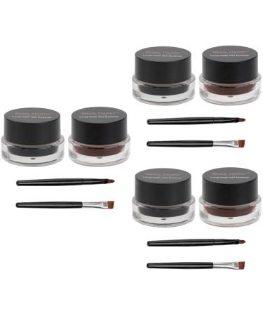 FOMIYES 6 Pcs Brown Waterproof Eyeliner Cream Eyeshadow Dark Brown Eyeshadow Liquid Eyeliner Palette Matte