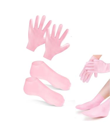 Silicone socks and gloves 2 pairs of silicone socks for feet reuse spa pedicure moisturizing for women dry cracks feet foot care