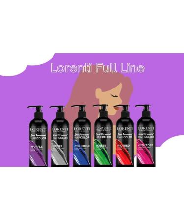 Lorenti Semi Permanent Direct Coloring Cream | Long Lasting Hair Colour Result | Purple 250ml - Buy Online on GoSupps.com