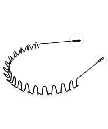 5-Piece Wave Style Metal Hair Bands for Men & Women - Flexible Slipproof Black Headbands - Buy Online on GoSupps.com