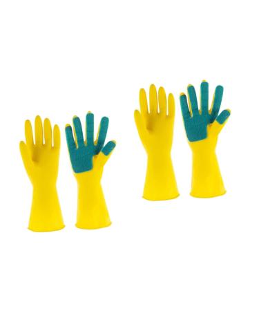 3 Pairs Scouring Pad Housework Kitchen Cleaning Dishwashing/653 Sx2pcs Yellowx2pcs