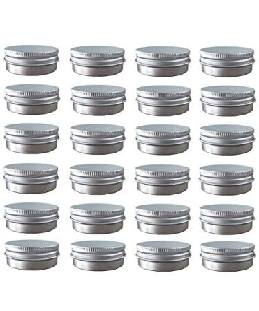 JOYWEE Aluminum Tin Jars 24 Pack.5 Oz/15ml - Empty Cosmetic Metal Tins for Candle, Lip Balm, Salve, Makeup - Screw Cap Lid, Round Pot Container - Buy Online on GoSupps.com