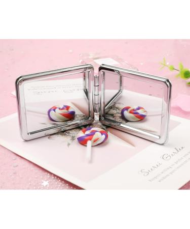 HSYHERE Creative Quicksand Double-Sided Makeup Mirror - Silver Square Design - Buy Online on GoSupps.com