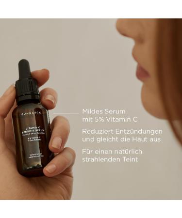 JUNGL CK Vitamin C Serum Face Sensitive - Vegan | Mild Face Serum with Organic Aloe Vera Gives You a Natural Glow & Radiant Complexion | Compatible Face Care for Sensitive Skin - Buy Online on GoSupps.com