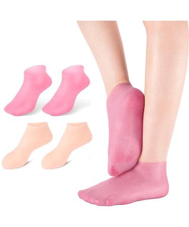 BAIYSFFG 2 Pairs Moisturizing Socks Silicone Moisturizing Socks Anti Slip Aloe Socks for Dry Cracked Feet Women & Softening Dry Cracked Feet Rough Skins Calluses Spa Gel Socks Foot Care After Pedicure