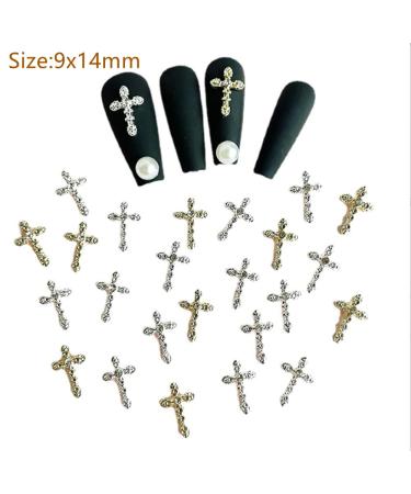 20 Pcs Rhinestone Nail Charms - Cross Bear & Butterfly Nail Art Accessories for DIY Designs - Buy Online on GoSupps.com