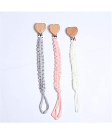 3-Piece Cotton Pacifier Chain Set | Baby Pacifier Bands for Newborns - Libchchen (Pink Light Pink Colorful) - Buy Online on GoSupps.com