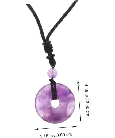 Iwowhero Gemstone Amulet Necklace - Purple Crystal Pendant with Safety Buckle - Chinese Safe Stone Chain - 3x3x1cm - Buy Online on GoSupps.com