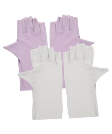 Beaupretty 2 Pairs Pink Gloves Nail Uv Gloves Uv Protection Gloves Sun Protection Gloves for Women Uv Protective Gloves for Manicure Uv Gloves for Nail Manicure Uv Gloves Gel Nylon Summer