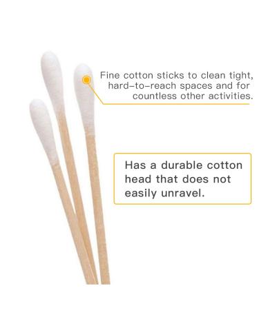 200 PCS Long Wooden Cotton Swabs - Multi-Use Cleaning Sticks with Wood Handle for Makeup, Baby Care, and Home Accessories - Buy Online on GoSupps.com