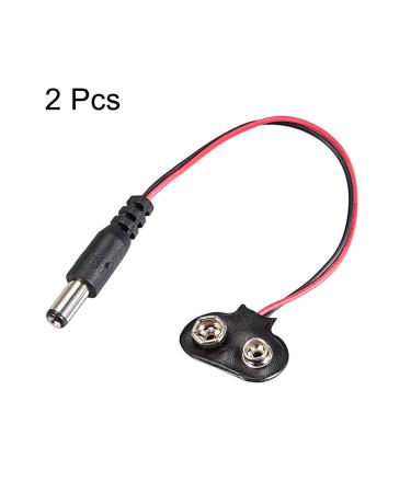 uxcell 2Pcs 2.1x5.5mm Male DC Power Connector to 9V Battery Button Cable - International Shipping Available - Buy Online on GoSupps.com