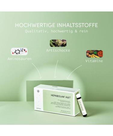 Hepabolan A&T - 30x25ml Drinking Bottles for Healthy Liver | Artichoke Choline Lysine Taurine & Arginine | German Quality & Laboratory Tested - Buy Online on GoSupps.com