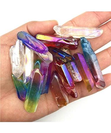 100g Colorful Titanium Aura Lemurian Seed Quartz Crystal Stone Point Specimen Elecrtoplated Crystals Crafts Stones - Buy Online on GoSupps.com