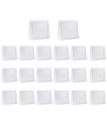Sansheng Small transparent cosmetic bag with zipper (15 x 3 x 13 cm) plastic bag with zipper transparent mini bag for toilet items and gifts 20 pieces 20 transparent