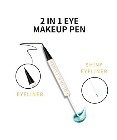 UOCK Double Ended Eyeliner Set - Black & Metallic Liquid, Glitter Eyeliner, Waterproof Glowing Eye Makeup - 05Orange - Buy Online on GoSupps.com