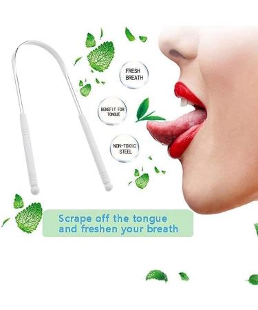 Jkapagzy Steel Tongue Scraper Cleaner - 1PC Tongue Brush to Remove Coating & Improve Oral Hygiene - Buy Online on GoSupps.com