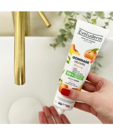  Evoluderm EVOLUDERM - Velvet Peach Scrub - 150 ml - 96% Natural Origin - Vegan - Made in France - Buy Online on GoSupps.com