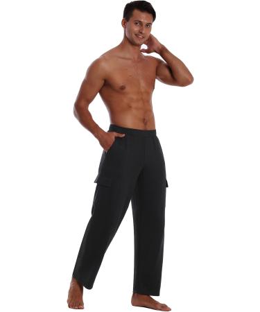 Runhit Men's Cargo Sweatpants Cotton Yoga Pants with Pockets - Black XL - Buy Online on GoSupps.com