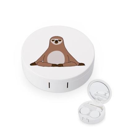 Yoga Sloth Contact Lens Travel Kit Portable Cute Contact Box with Mirror for Daily Outdoor