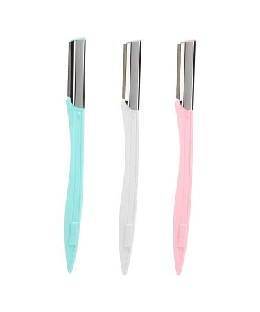 Sonew 3Pcs Portable Eyebrow Trimmer Foldable Hair Remover Kit Brow ShaperWomen Eyebrow Trimmer Stainless Steel Blade Facial Hair Shaver Eyebrow Shaping Razor