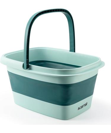 ALYSTER Collapsible Foot Bath Tub with Handle - 15L/4 Gallons Home Foot Spa Massager for Dry Cracked Feet - Green - Pedicure Soak Basin - Buy Online on GoSupps.com