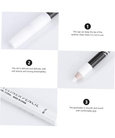 Healvian 120 Pcs Eyeliner Pencil White Eyeliner White Eye Liner Pencial Coloured Eyeliner Liquid Wooden Pole - Buy Online on GoSupps.com
