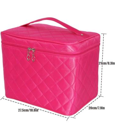 Large Waterproof Makeup Bag for Women - Black & Red Cosmetic Storage Organizer - Travel-Friendly Cosmetic Bag - Buy Online on GoSupps.com