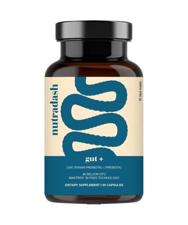 nutradash Gut Probiotics for Women - Gut+ Probiotic Supplement - Gut Probiotics for Men (60 Capsules - 1 Month Supply)