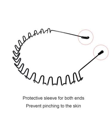 2PCS Metal Headband Fashion Hairband Black - Elastic Non Slip Headbands for Men Women - Outdoor Sports Headwear - Buy Online on GoSupps.com