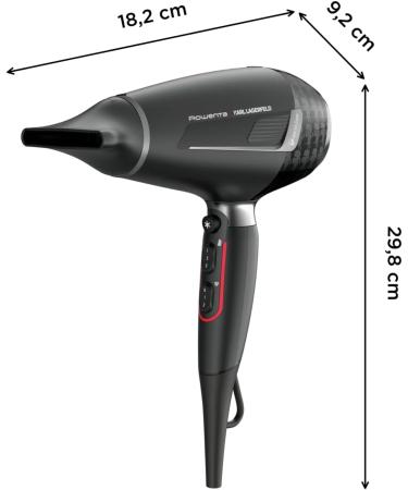 SEB Group ROWENTA x KARL LAGERFELD KPro Stylist hairdryer 2200 W Pro AC motor ultrafast ion system shine booster complete accessory set CV888LF0 Professional motor - Buy Online on GoSupps.com