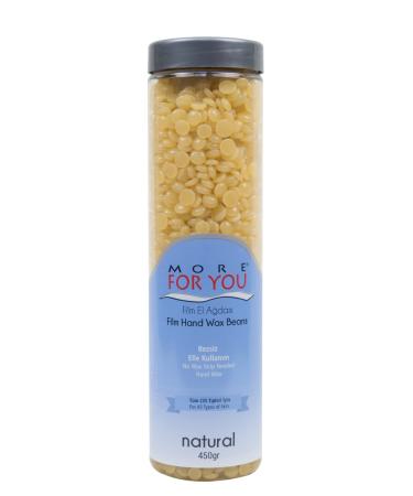 More For You Film Hand Wax Beans Pet Natural (Gold) 450gr - Hot Wax Warm Wax Hair Removal Hot Wax Sir Agda Depilatory Wax