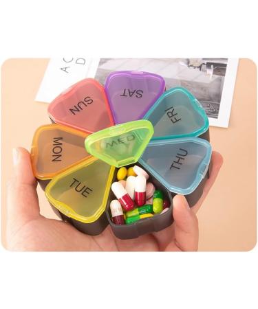 Round Portable Pill Box - Multicolor Week Planner | 7-Sided Medicine Organizer for Daily Reminders - Shop Internationally - Buy Online on GoSupps.com
