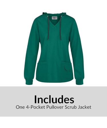Strictly Scrubs Women's 4-Pocket Pullover Hoodie - XS-3X, 12 Colors | Medical Uniform Warm Up Scrub Jacket - 3X-Large Navy - Buy Online on GoSupps.com