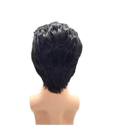 BGHJUE Men's Short Straight Black Synthetic Wig - Stylish Daily Wear for Men - Buy Online on GoSupps.com