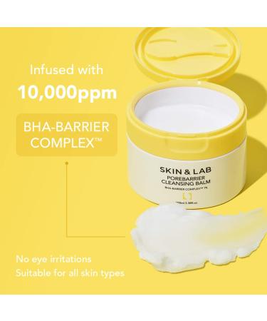 SKIN&LAB Porebarrier Face Cleansing Balm with BHA | Vegan Makeup Remover for Eye, Lip & Waterproof Makeup | Gentle Balm-to-Oil-to-Milk Formula | Ideal for Eyelash Extensions | 3.38 Fl Oz - Buy Online on GoSupps.com