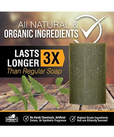 Organic Neem Soap Bar - Herbal Body Odor Eliminator - Moisturizing Face & Body Wash with Neem & Cedarwood - 6 oz - Buy Online on GoSupps.com