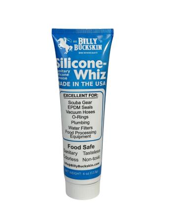 Silicone Grease  Silicone Grease for O Rings  Food Grade Sanitary Lubricant  Machine Lube  Scuba Grease  Plumbers Grease  Valve Sealant  Diving Lube  Billy Buckskin Co. Silicone-Whiz XL 4 oz. (Tube) - Buy Online on GoSupps.com