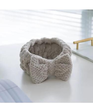 3 Pack Spa Headband for Women - Face Washing Makeup Hair Holder - Bowtie Beauty Band in White Pink Gray - Buy Online on GoSupps.com