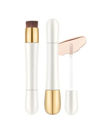 2 In 1 Foundation Anti-Wrinkle Concealer Built - In Brush Concealer Foundation Stick with Long Lasting Waterproof Foundation Concealer Double Head Matte Concealer Liquid (Brighten Skin Tone)