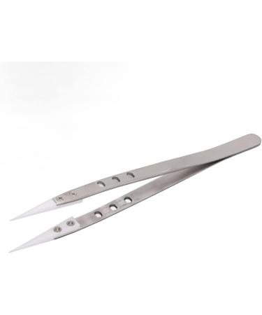 Straight Head Tweezers Tweezer Straight Tip Tweezers Straight Head Fine Tip Stainless Steel Ceramic Anti Magnetism Jumper Repair Tweezers Tweezer - Buy Online on GoSupps.com