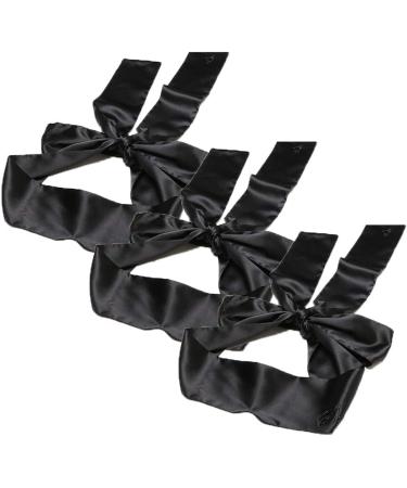ZHER-LU Sexy Silk Bundle Satin Sleep Mask Eye mask Blindfold Rhinestone 150 cm Pack of 3 (Black)