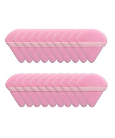 SBTRKT 10/20Pcs Triangle Velvet Powder Puff Pizza Flours Mini Face Makeup Sponge Cosmetics Washable Lightweight Makeup Tool (Color : 20pcs pink)