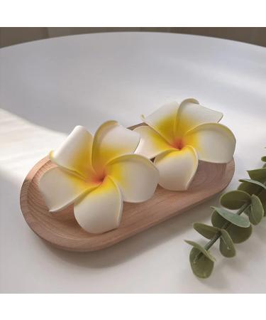 12PCS 2.4Inch White Foam Hawaiian Frangipani Flower Hair Clips - Bridal Wedding Party Accessories - Buy Online on GoSupps.com