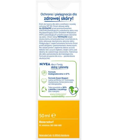 Nivea Sun Face Cream Sensitive SPF 50 - High Protection for Sensitive Skin | 50ml - Best International Shipping - Buy Online on GoSupps.com