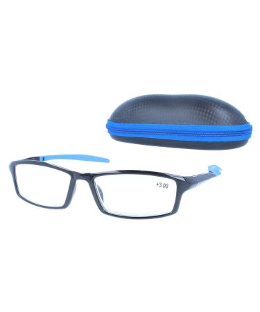 sporty reading glasses/ reading aid with blue temple ends + 2.0 + 2.0 Blue