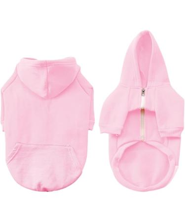 Meioro Pink Hooded Sweater for Dogs - Warm Zip Pet Hoodie for French Bulldogs & Pugs | Cute Dog & Cat Clothing (S Rosa) - Buy Online on GoSupps.com