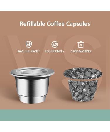Refillable Coffee Espresso Capsules Stainless Steel Reusable Coffee Pods Compatible for NES presso Machines - Buy Online on GoSupps.com