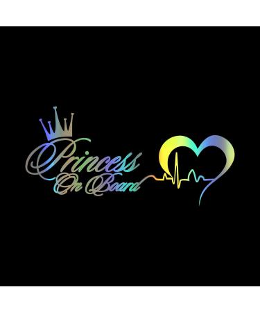 Vesvory Princess on Board Car Sticker - Heartbeat Window Decal | Baby Security 2-Pack | Colorful Car Accessories - Buy Online on GoSupps.com